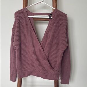moon & madison Dusty Rose V-Neck Sweater
